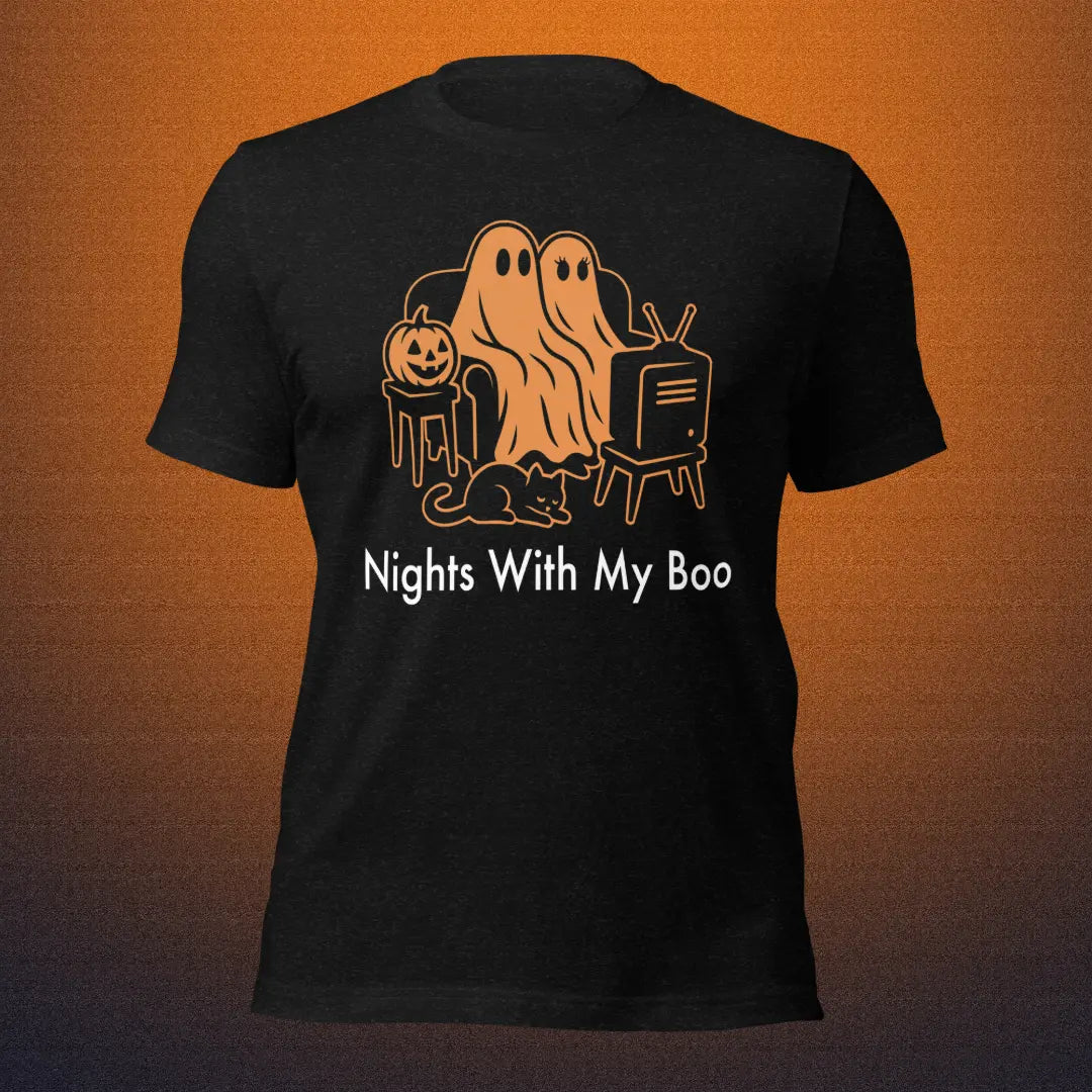 Nights With My Boo – Cute Couple Ghost Halloween T-Shirt The Willows