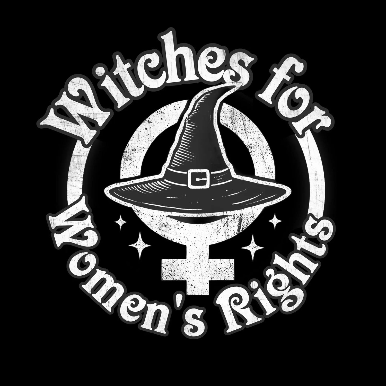 Protest apparel featuring bold, witchy designs supporting women’s rights; black and orange garments with feminist slogans and occult-inspired artwork. 100% of profits donated to Planned Parenthood.