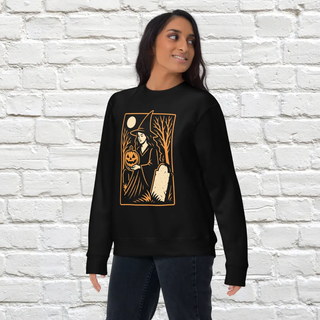 Cemetery Witch Crewneck Sweatshirt image 4