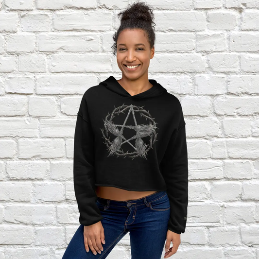 Broom Pentacle Crop Hoodie image 0