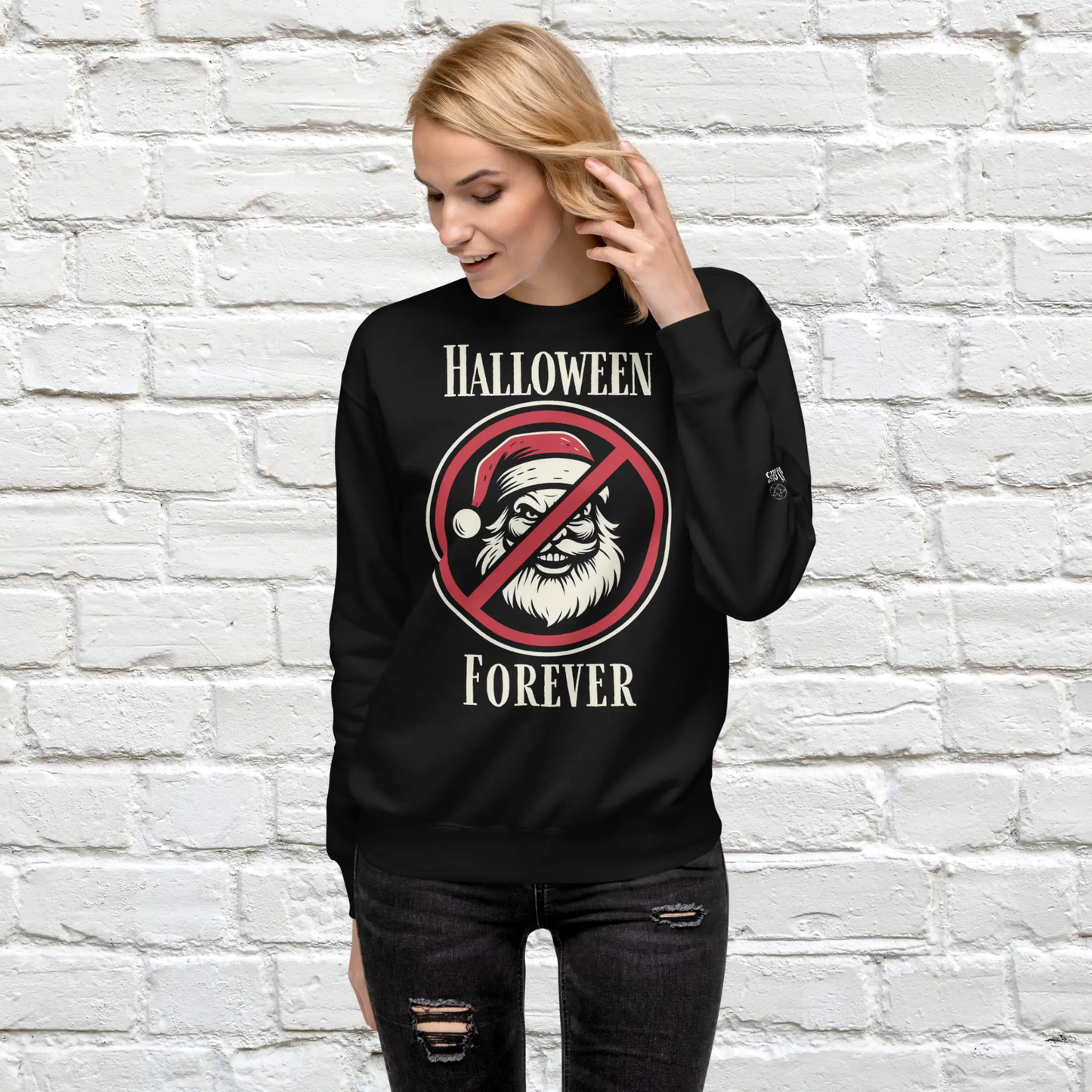 Halloween Forever Unisex Christmas Crewneck Sweatshirt The Willows