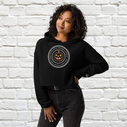 Pumpkin Stamp Crop Hoodie image 3