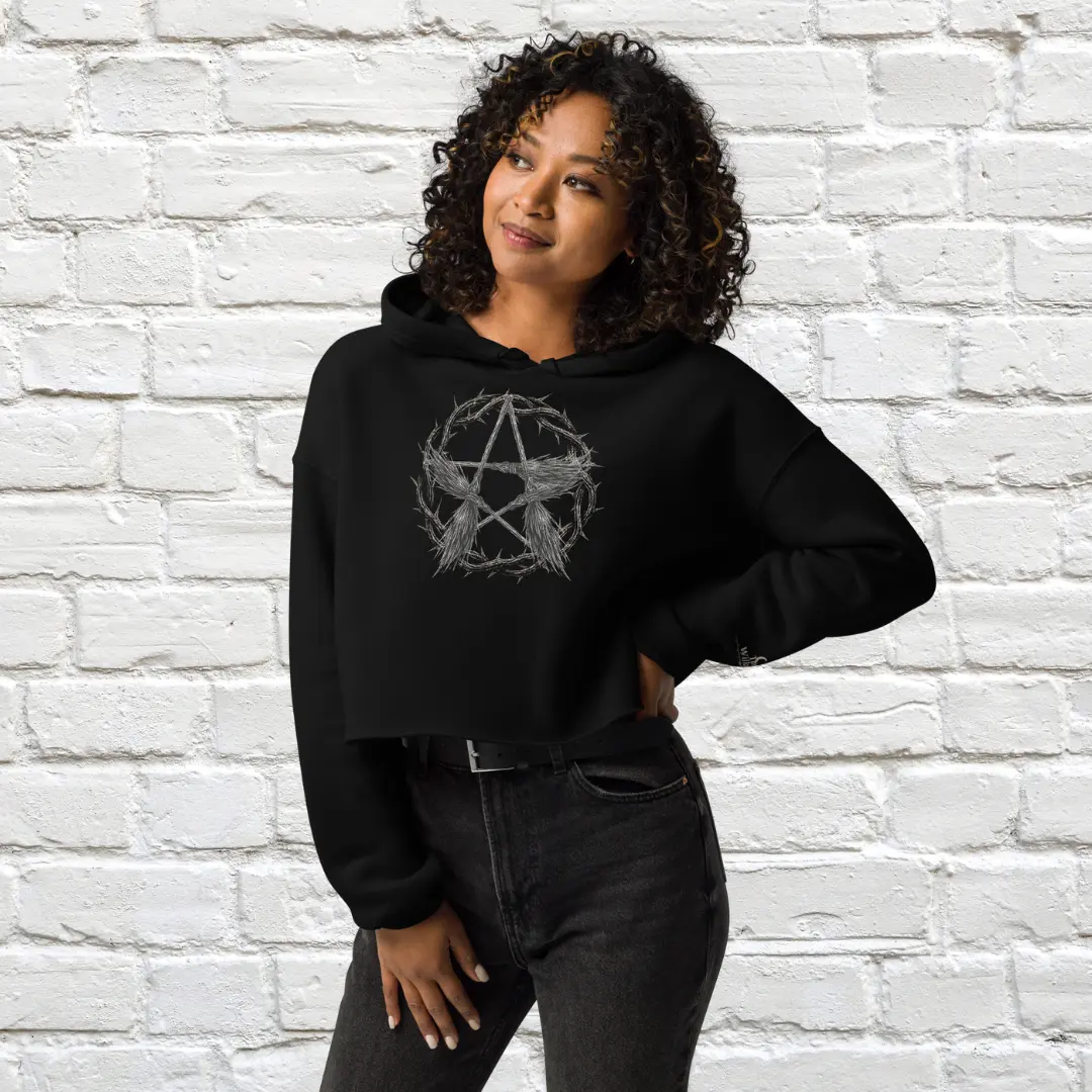 Broom Pentacle Crop Hoodie image 4