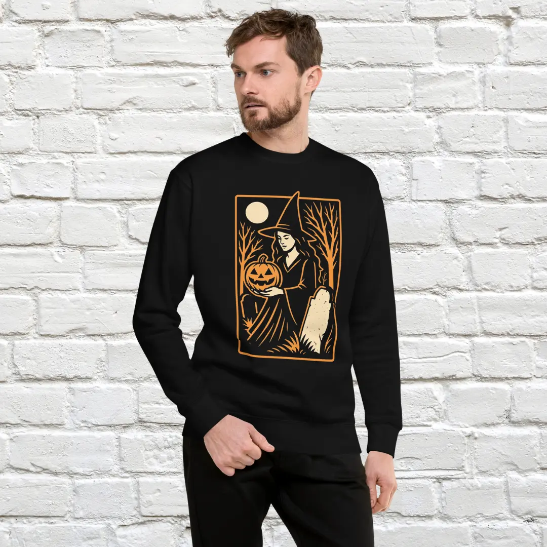 Cemetery Witch Crewneck Sweatshirt image 2