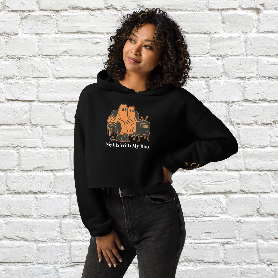 Nights With My Boo Crop Hoodie image 3