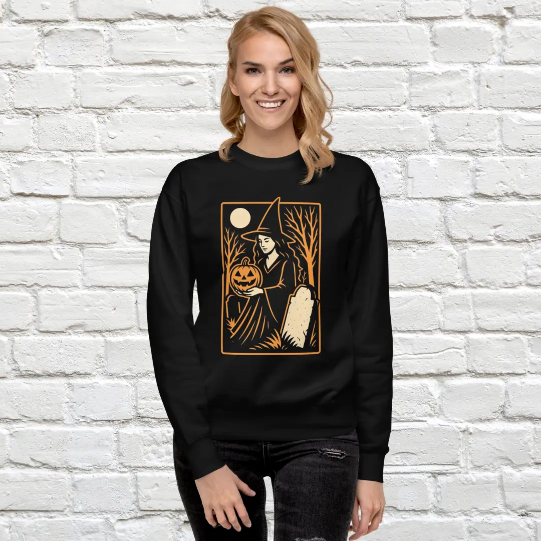 Cemetery Witch Crewneck Sweatshirt image 1