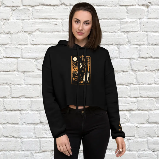 Cemetery Witch Crop Hoodie image 0
